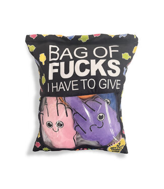 Bag of Fucks I Have to Give Plushy Pillow with 5 Fingers