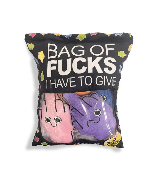 Bag of Fucks I Have to Give Plushy Pillow with 5 Fingers