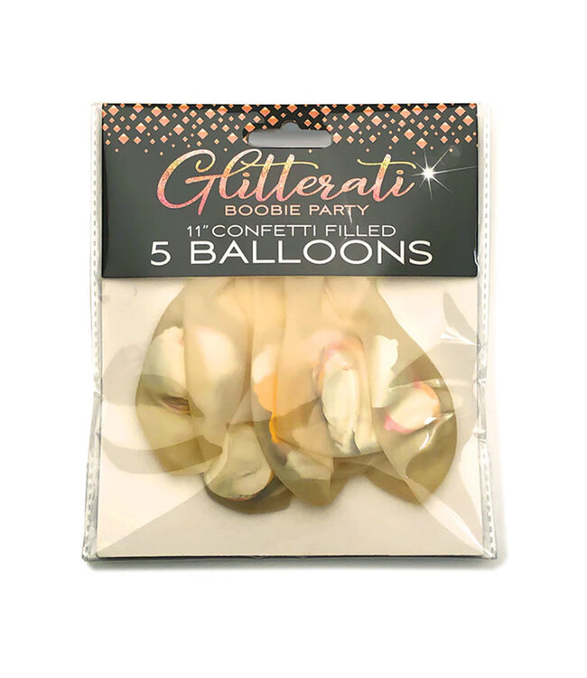 Glitterati Boobie Party Confetti Balloons 5-Pack
