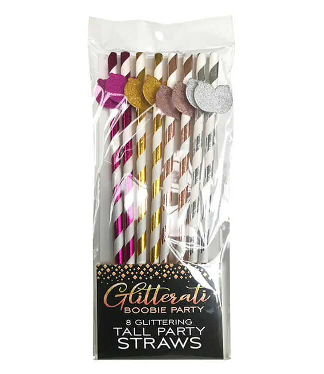 Glitterati Boobie Party Tall Party Straws 8-Pack