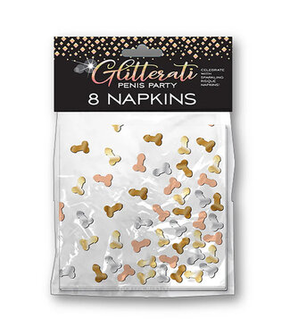 Glitterati Penis Party Paper Napkins 8-Pack