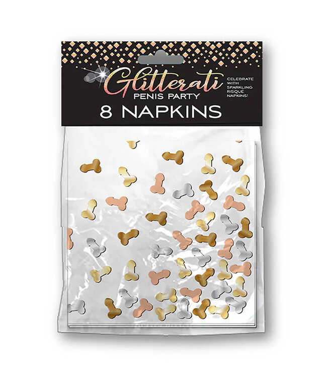 Glitterati Penis Party Paper Napkins 8-Pack