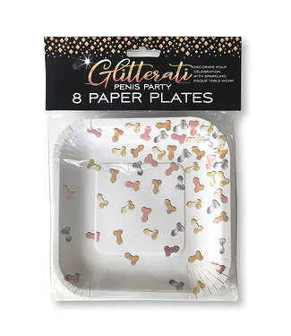 Glitterati Penis Party Paper Plates 8-Pack