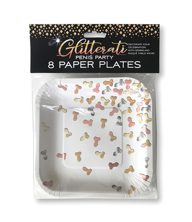 Glitterati Penis Party Paper Plates 8-Pack