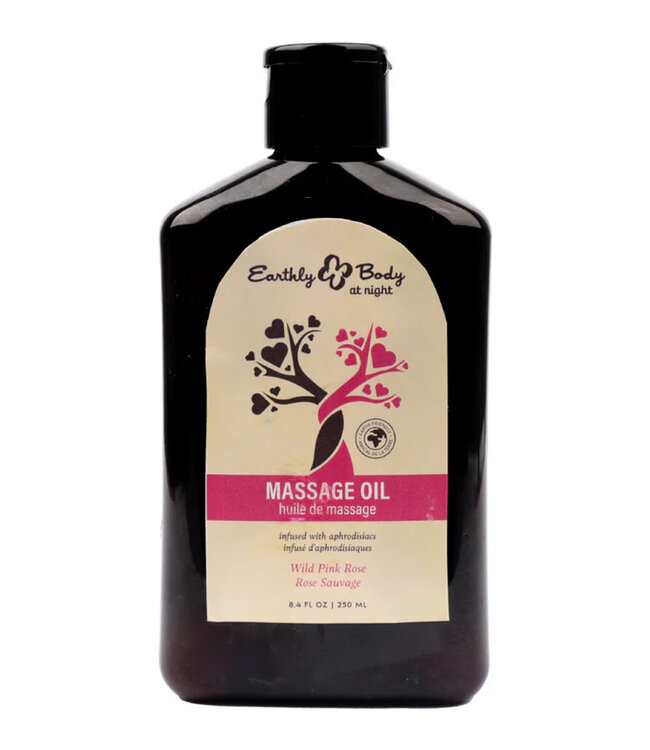 Earthly Body At Night Aphrodisiac Massage Oil Wild Pink Rose 8.4oz