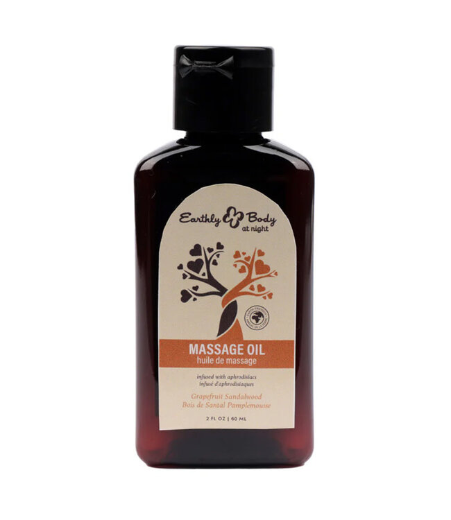 Earthly Body At Night Aphrodisiac Massage Oil Grapefruit Sandalwood 2oz