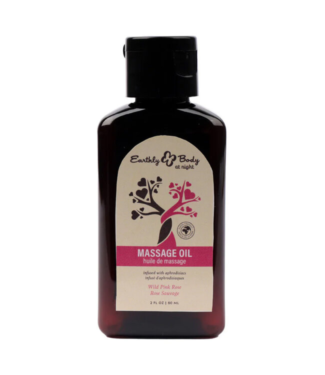 Earthly Body At Night Aphrodisiac Massage Oil Wild Pink Rose 2oz