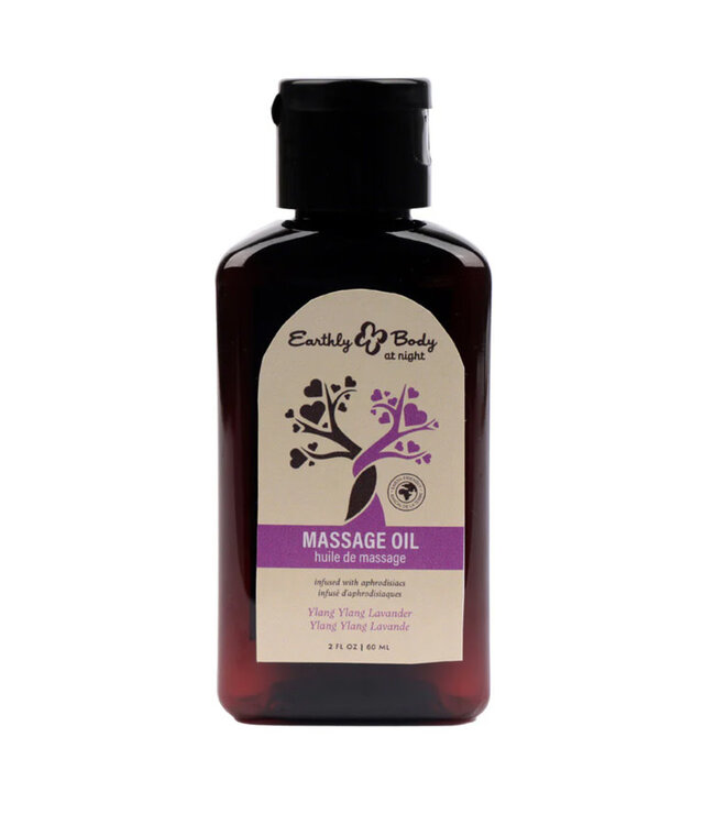 Earthly Body At Night Aphrodisiac Massage Oil Ylang Ylang Lavender 2oz
