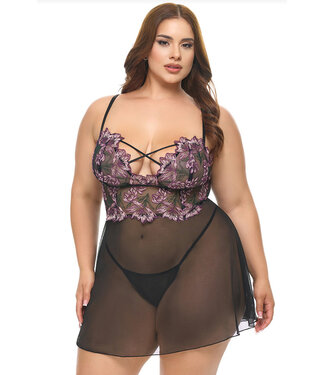 Adela Plus Floral Cheri Chemise 75-12054X