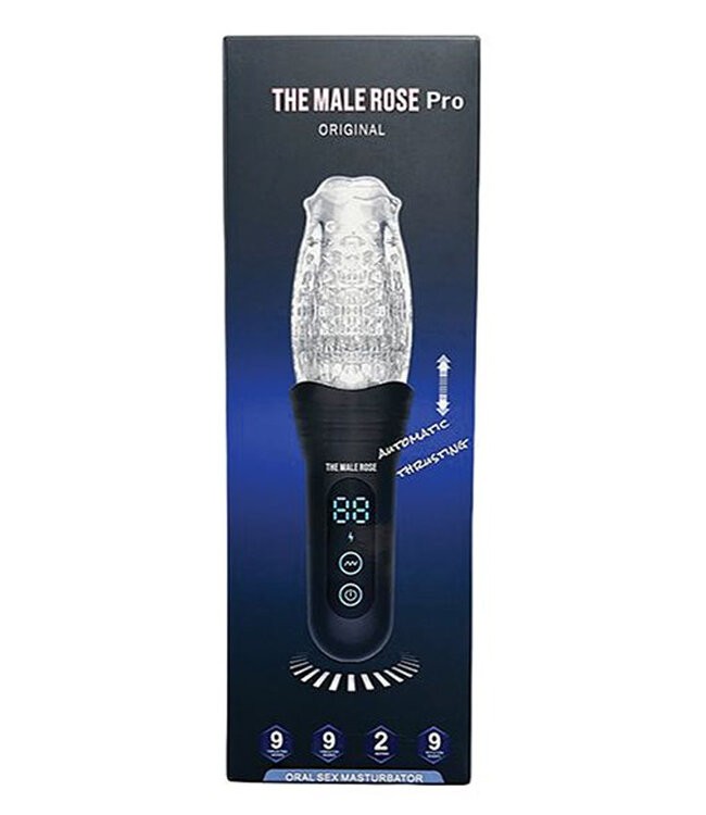 The Male Rose Pro Thrusting Rotating & Vibrating 3D Masturbator Black