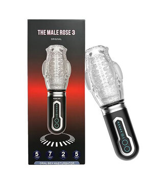 The Male Rose 3 Thrusting, Rotating & Vibrating Oral Sex Masturbator Black