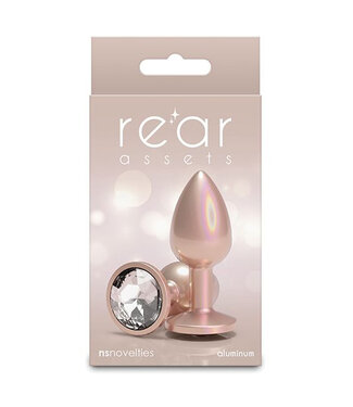 Rear Assets Small w/Clear Gem Iridescent Champagne