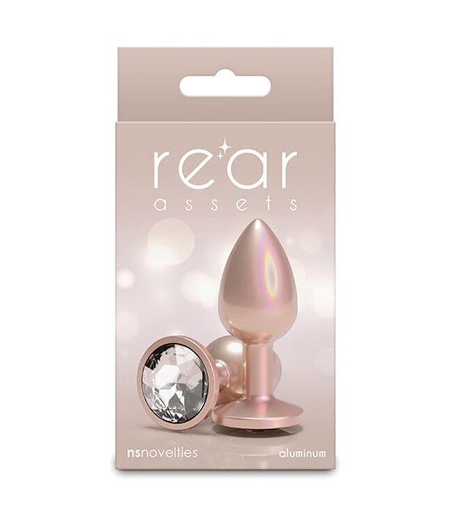 Rear Assets Small w/Clear Gem Iridescent Champagne