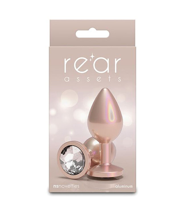 Rear Assets Medium w/Clear Gem Iridescent Champagne