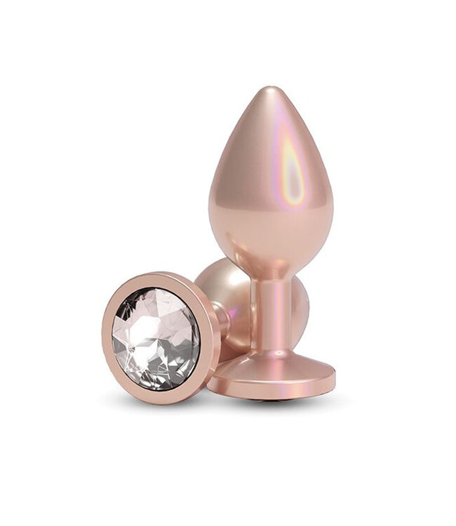 Rear Assets Medium w/Clear Gem Iridescent Champagne