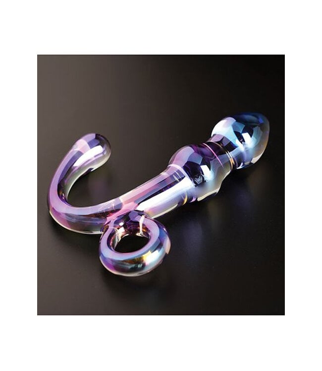 Cristal Orchid Pulse Glass Dildo w/Removable Bullet Vibe Purple