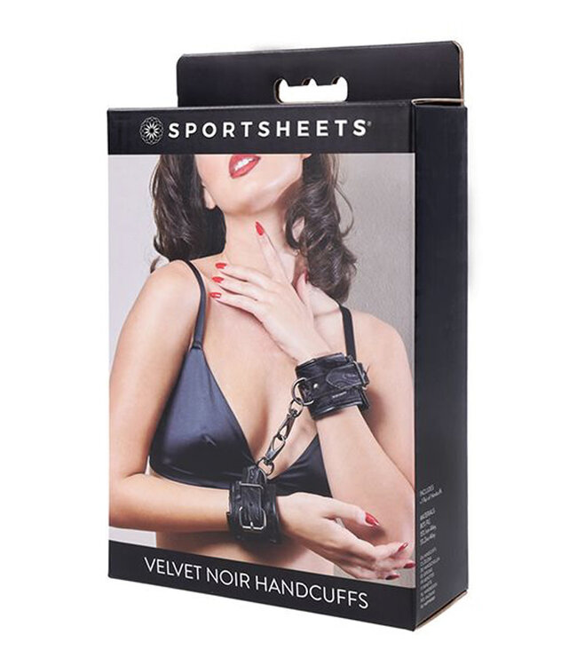 Sportsheets Velvet Noir Handcuffs Black