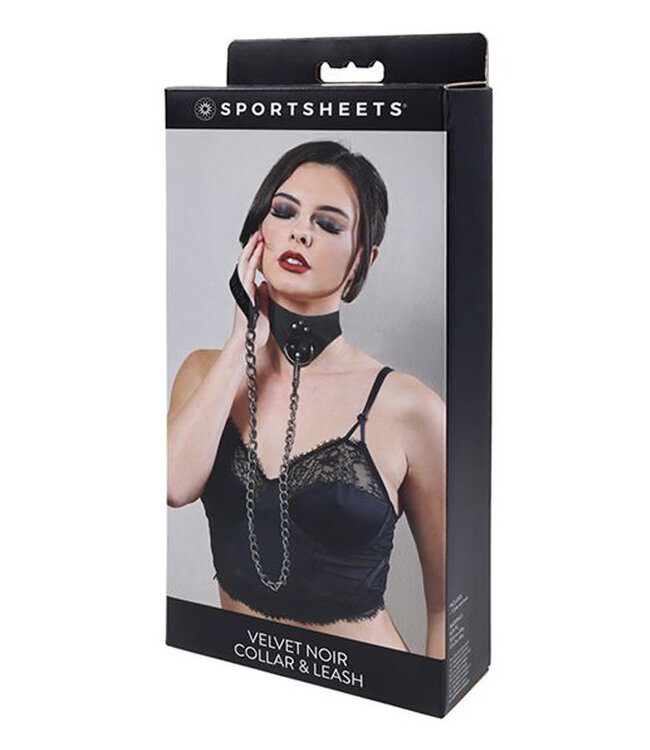 Sportsheets Velvet Noir Collar & Leash Black