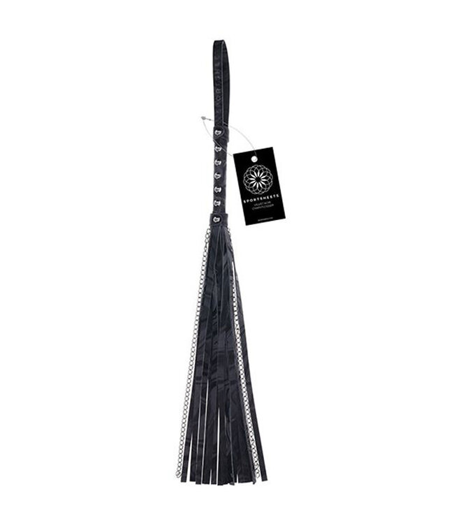 Sportsheets Velvet Noir Chain Flogger Black