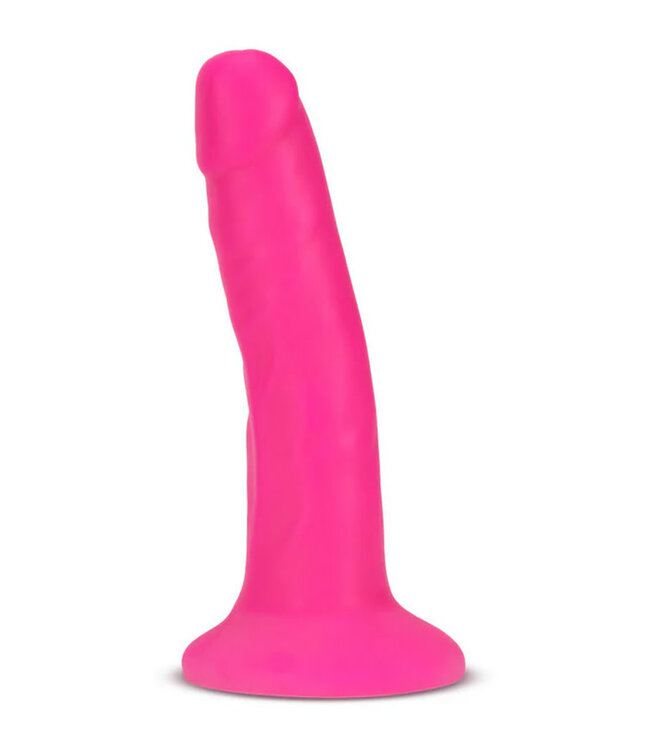 Neo Elite 6in Silicone Dual Density Dildo Neon Pink