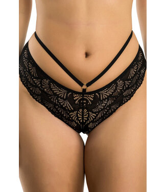 Olivia Cheeky Lace Hipster Black Panty P4005