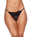 Black Satin Bow Mesh Front Panty 75137