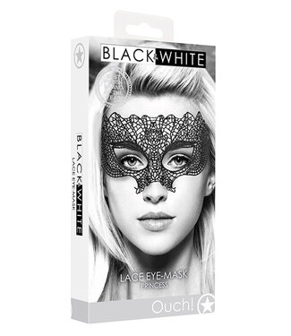 Ouch! Black & White Princess Lace Eye Mask Black