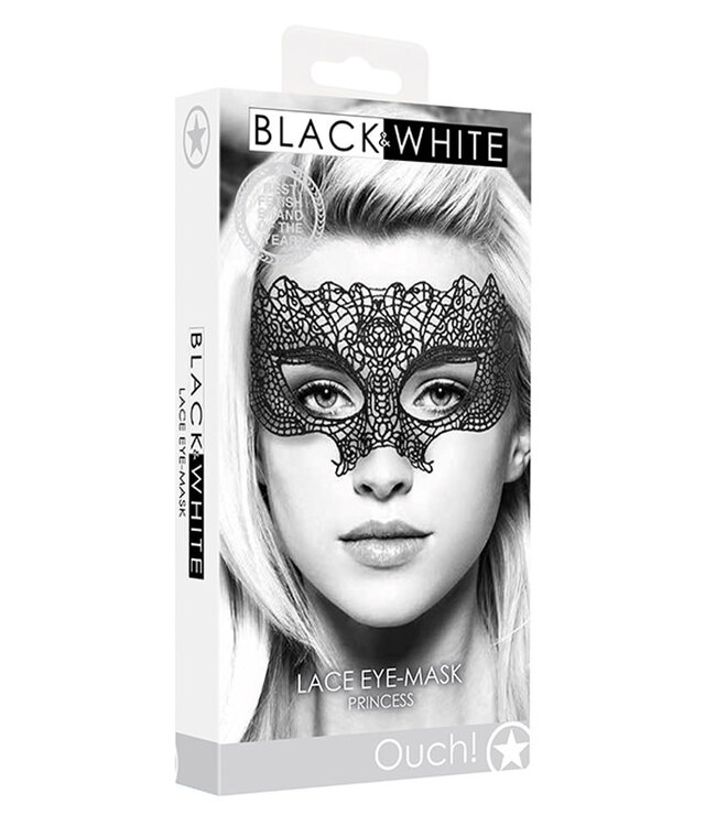 Ouch! Black & White Princess Lace Eye Mask Black