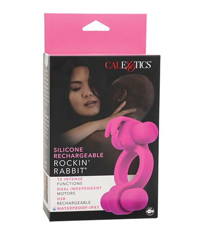 Couple's Enhancer Silicone Rechargeable Rockin' Rabbit Enhancer Fuchsia