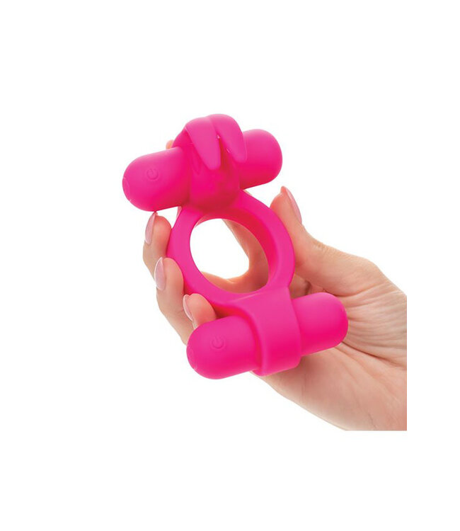 Couple's Enhancer Silicone Rechargeable Rockin' Rabbit Enhancer Fuchsia
