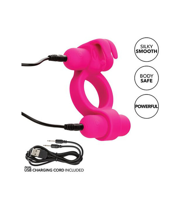 Couple's Enhancer Silicone Rechargeable Rockin' Rabbit Enhancer Fuchsia
