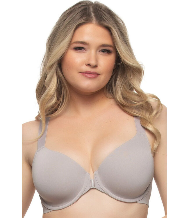 Felina Utopia Front-Close Racerback T-Shirt Gull Gray Bra 155149