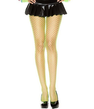 Neon Green Diamond Net Pantyhose 9030