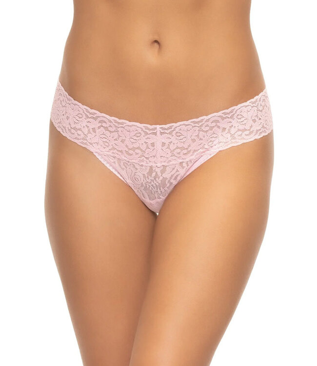 Felina Signature Stretch Lace Low Rise Pale Mauve Thong N2122