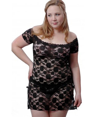 Veronica Plus Black Chemise 5095X