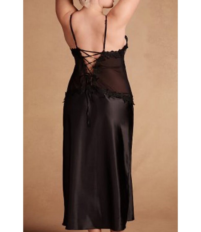 Terra Plus Black Long Gown 6074X