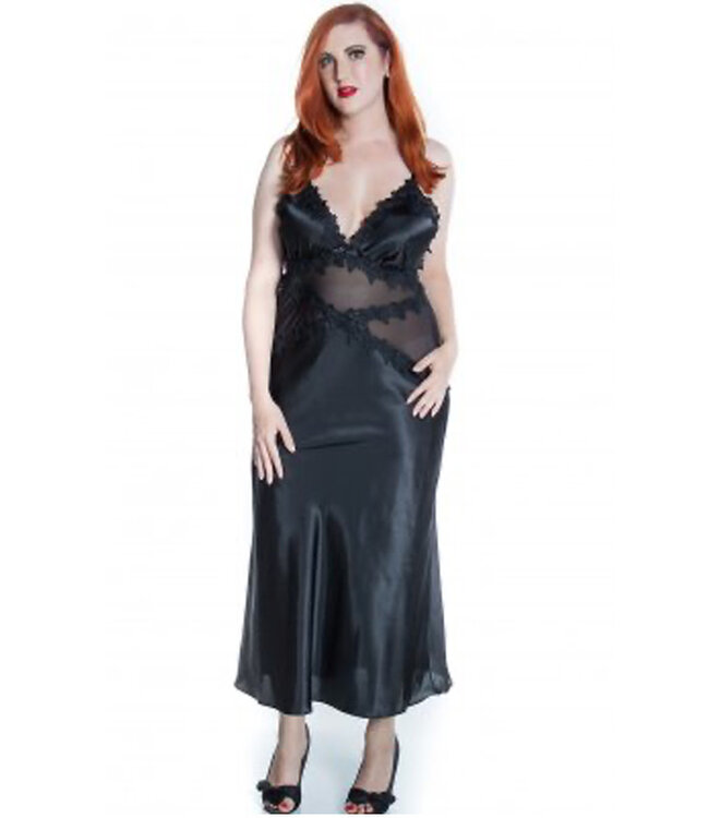Terra Plus Black Long Gown 6074X