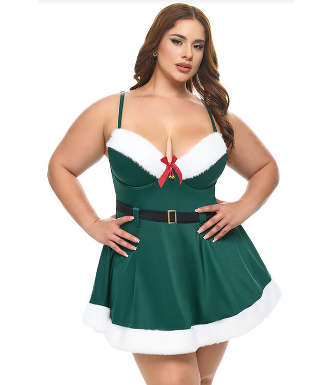 Holiday Vixen Plus Green Babydoll 71-11173X