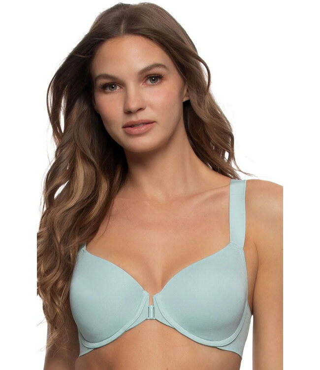 Felina Utopia Front-Close Racerback T-Shirt Sterling Blue Bra 155149