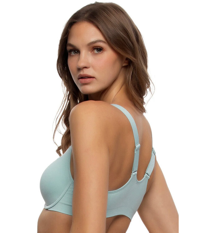 Felina Utopia Front-Close Racerback T-Shirt Sterling Blue Bra 155149
