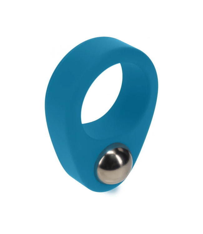 LEVELZ Liquid Silicone Single Weighted Ball Cock Ring Teal