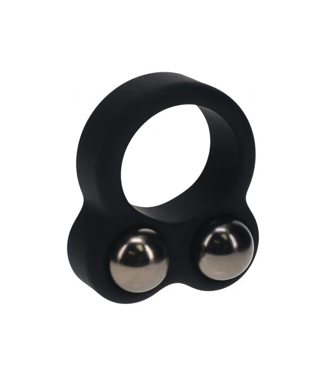 LEVELZ Liquid Silicone Double Weighted Ball Cock Ring Black