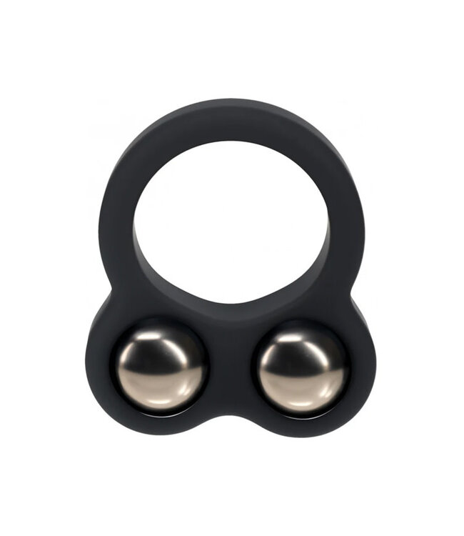 LEVELZ Liquid Silicone Double Weighted Ball Cock Ring Black
