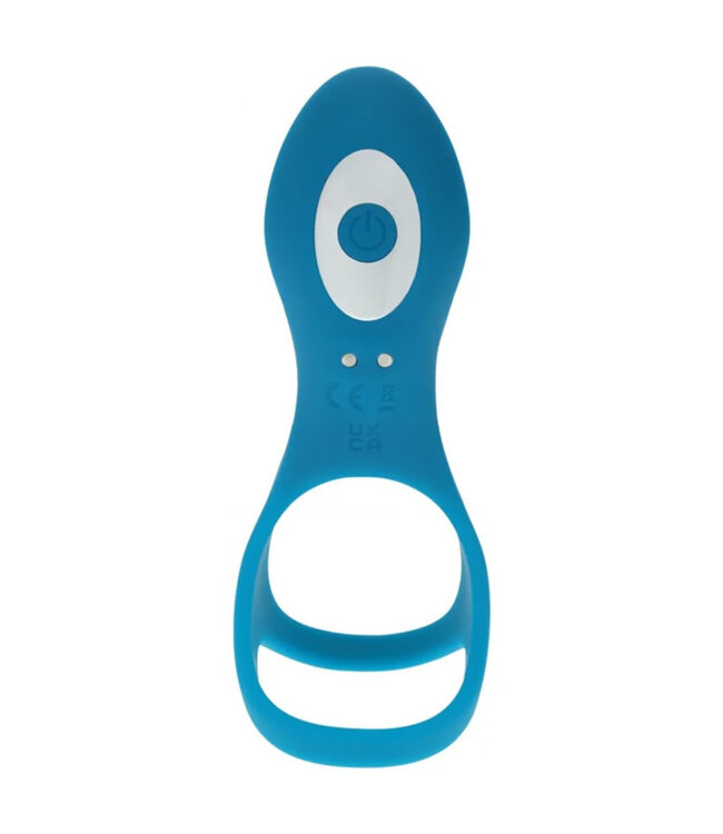 LEVELZ Vibrating Silicone Cock & Ball Ring with Shaft Loop Teal
