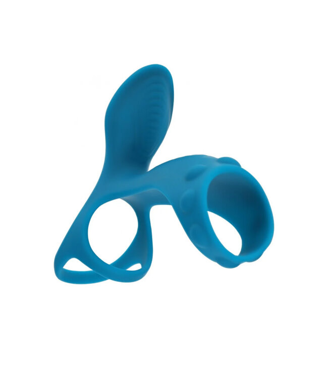 LEVELZ Vibrating Silicone Cock & Ball Ring with Shaft Loop Teal