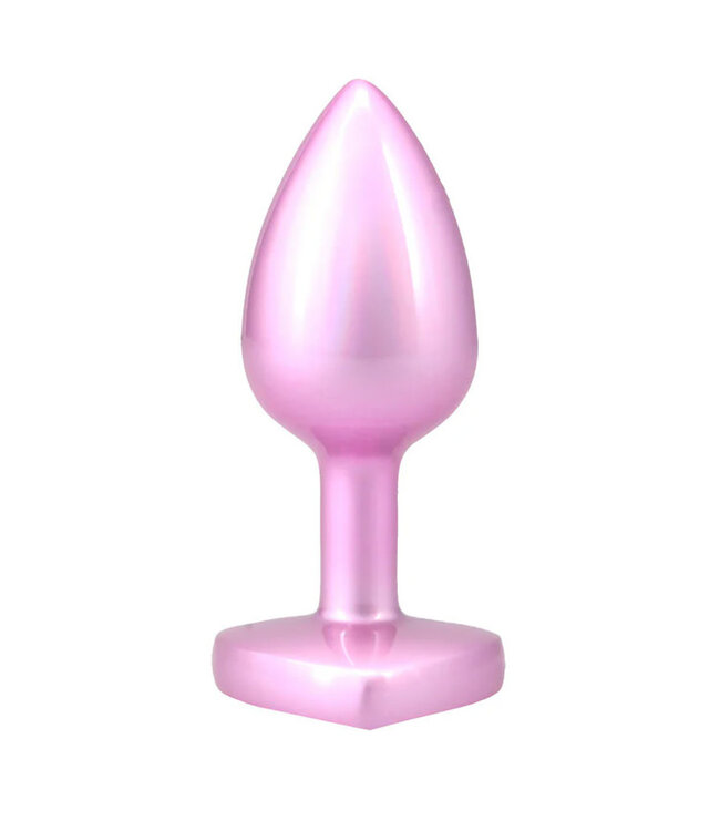 Booty Bling Heart Diamond Jeweled Metal Plug Pink Small