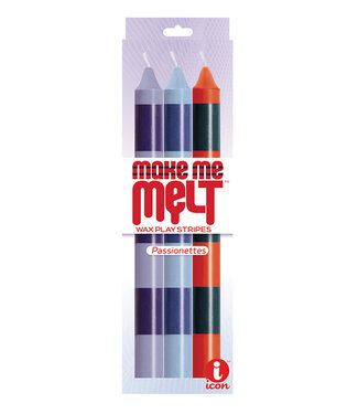 ONThe 9'S Make Me Melt Drip Candles Stripes Passionette 3pk