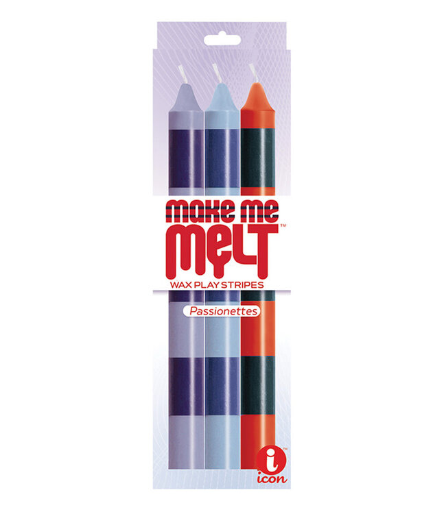 ONThe 9'S Make Me Melt Drip Candles Stripes Passionette 3pk