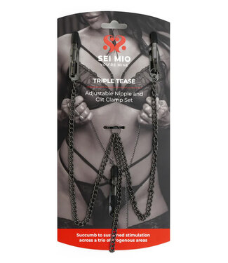 SEI MIO Triple Tease Adjustable Nipple and Clit Clamp Set