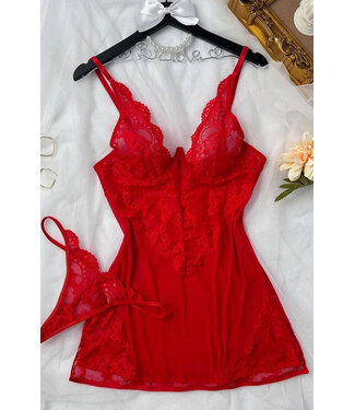 Janelle Red Chemise HS4166